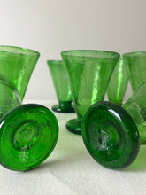 Load image into Gallery viewer, Set of Eight Emerald Green Glasses.
