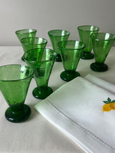 Load image into Gallery viewer, Set of Eight Emerald Green Glasses.
