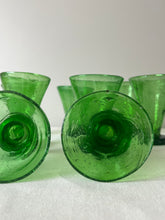 Load image into Gallery viewer, Set of Eight Emerald Green Glasses.
