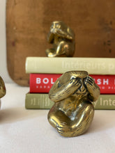 Load image into Gallery viewer, Set of Three Brass Monkeys.
