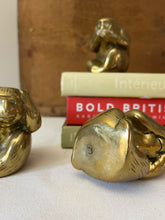 Load image into Gallery viewer, Set of Three Brass Monkeys.
