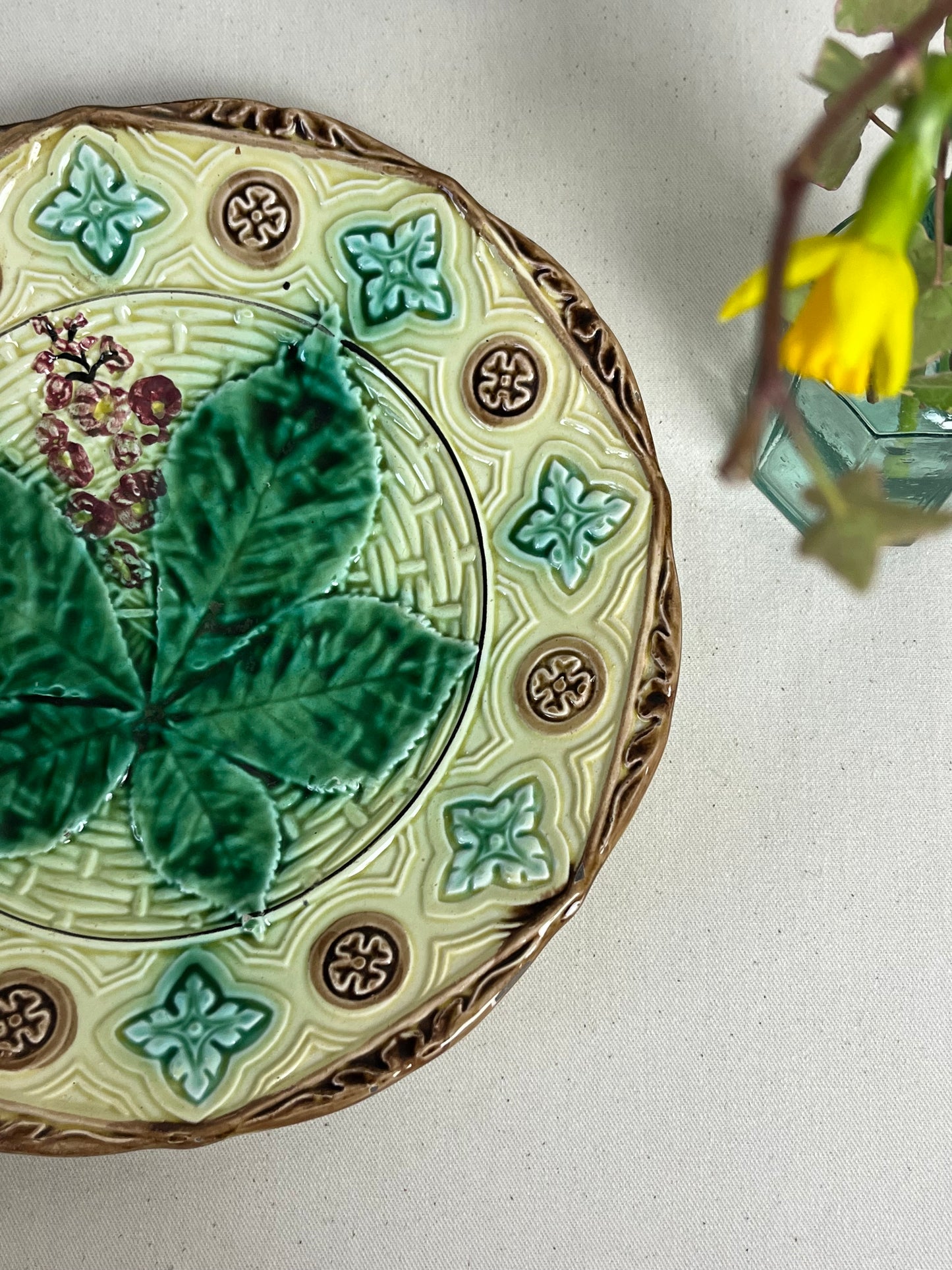 Set of Three French Majolica Plates.