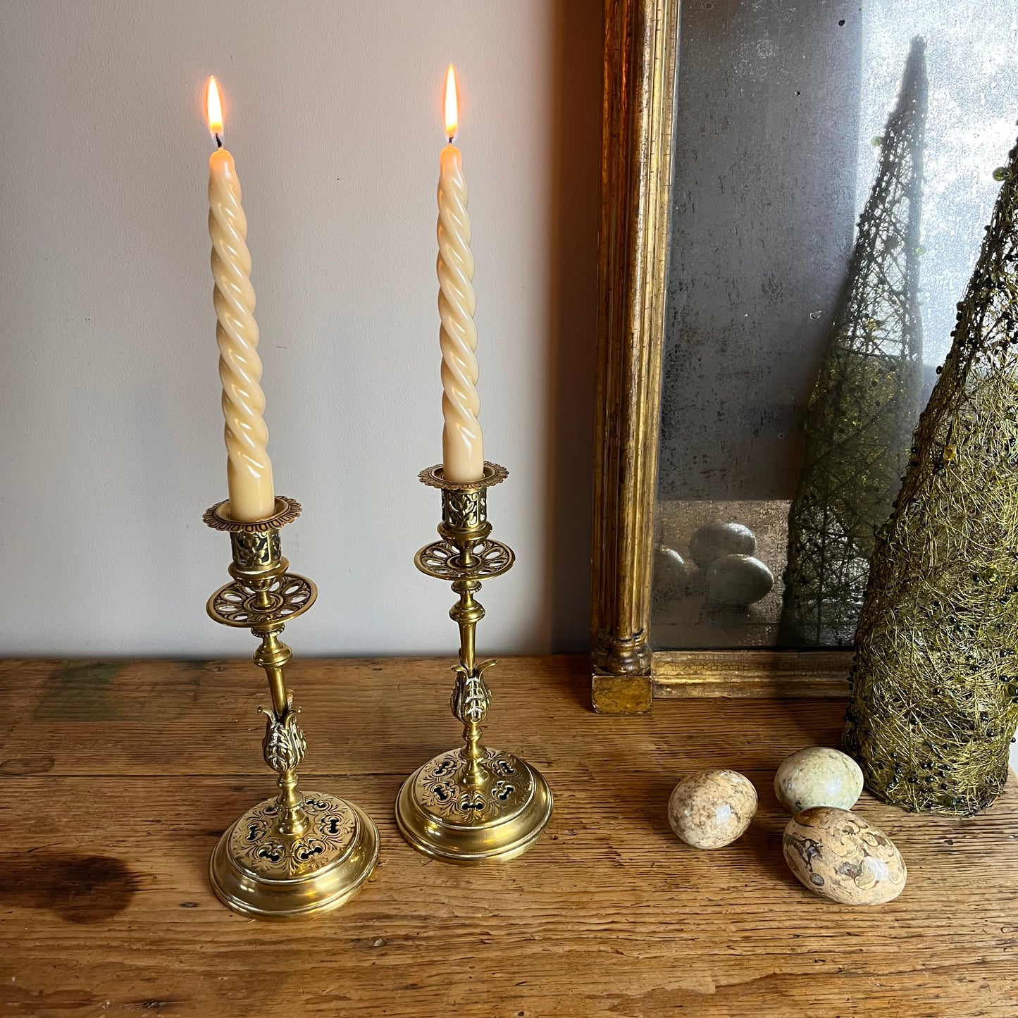 Pair Of Brass Candlesticks.