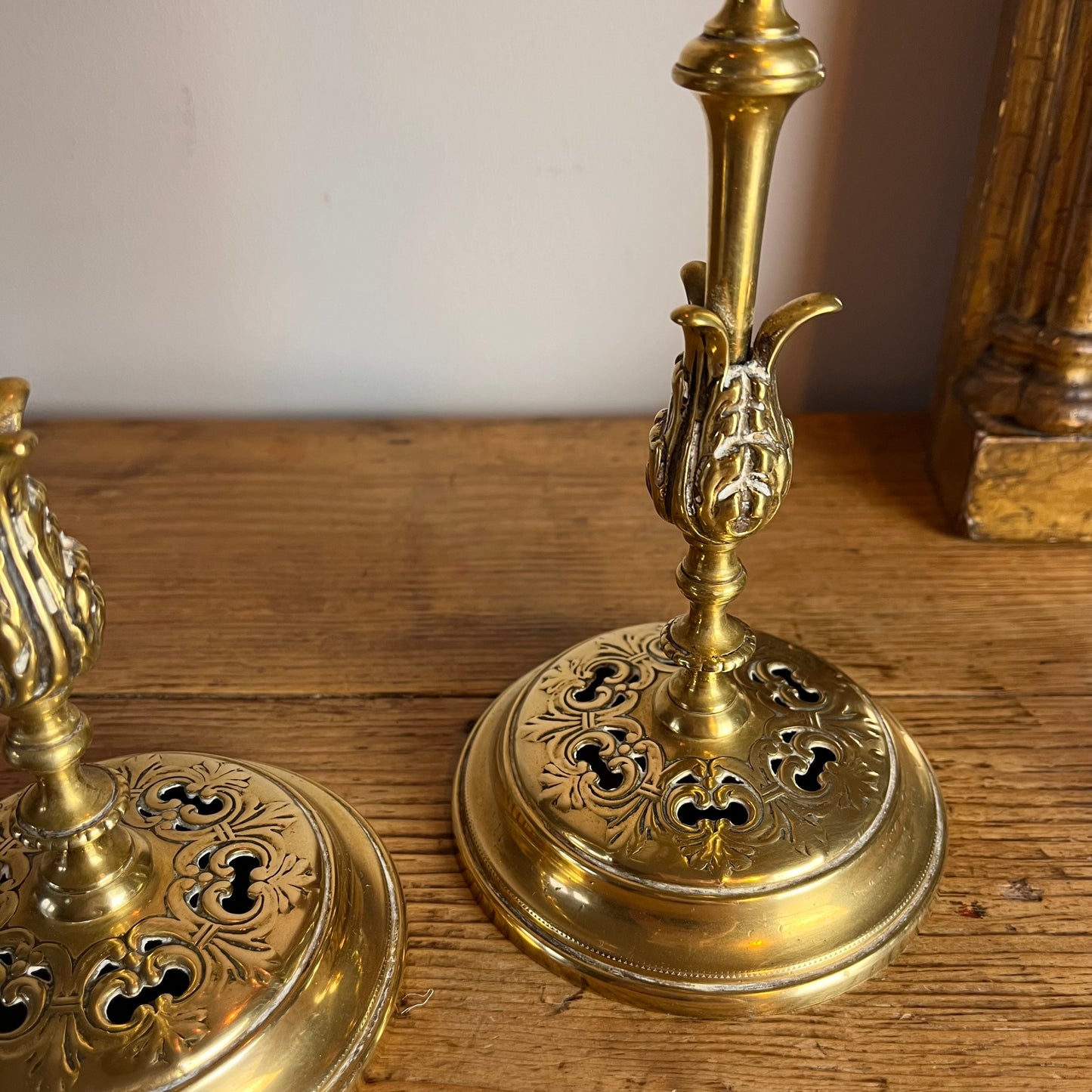 Pair Of Brass Candlesticks.