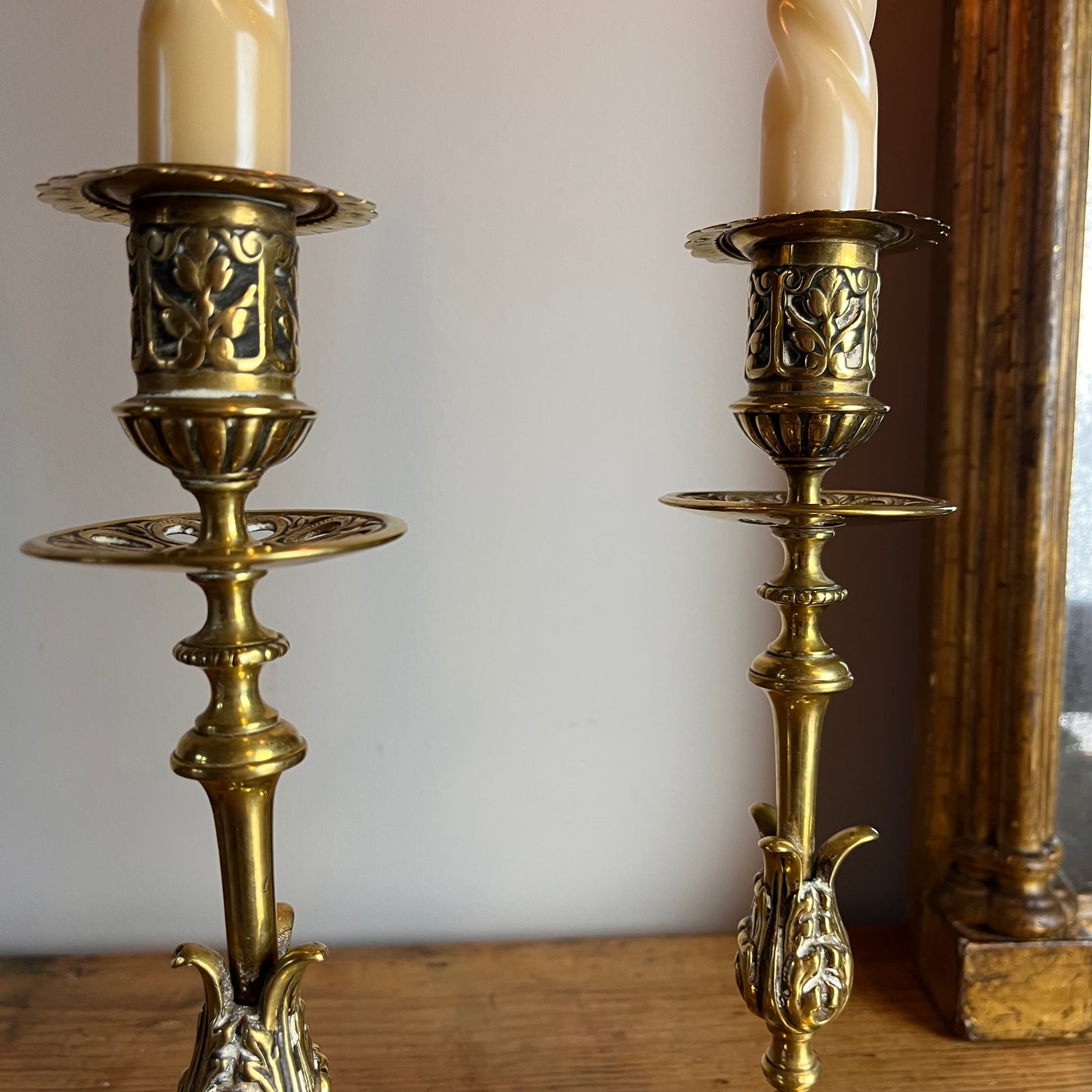 Pair Of Brass Candlesticks.