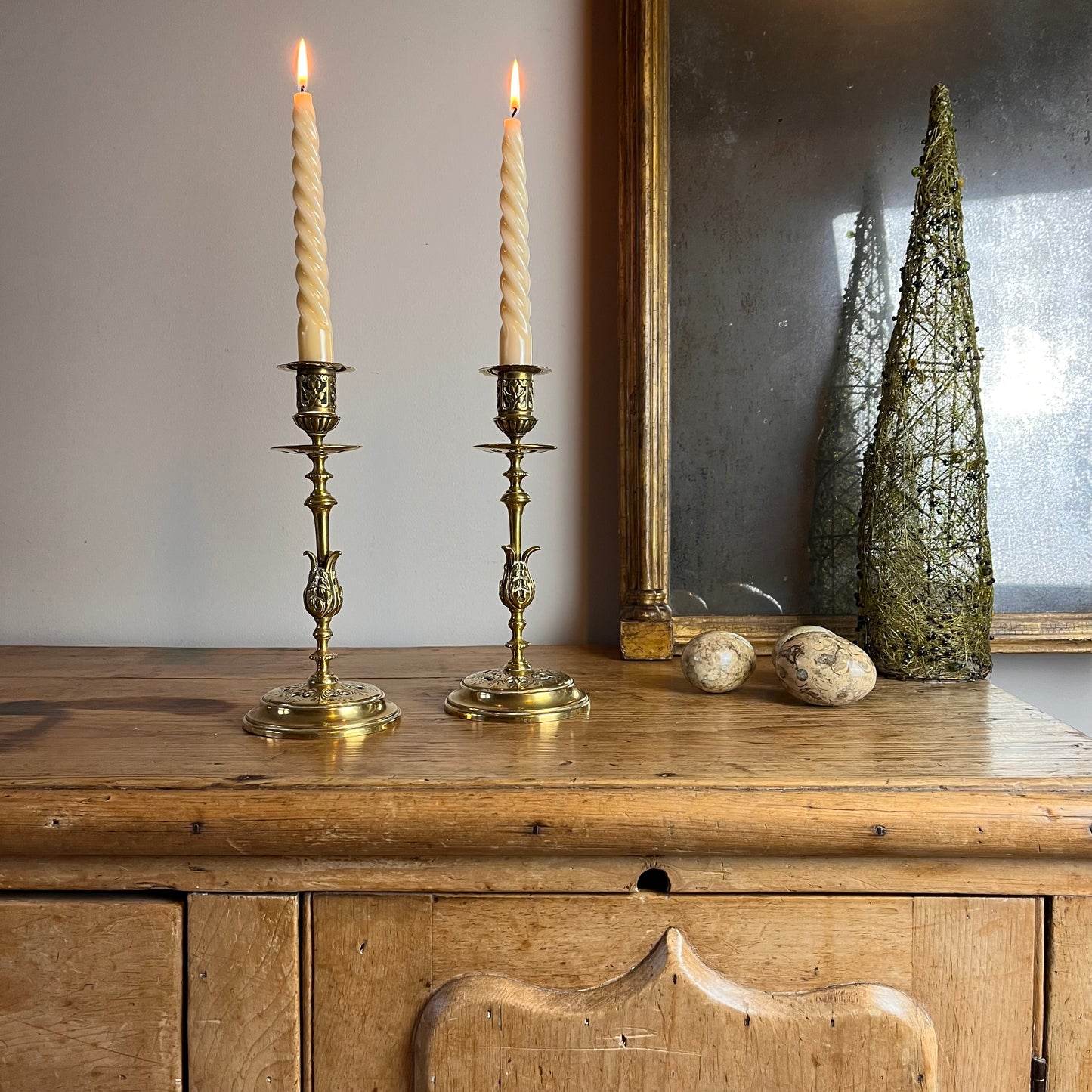 Pair Of Brass Candlesticks.