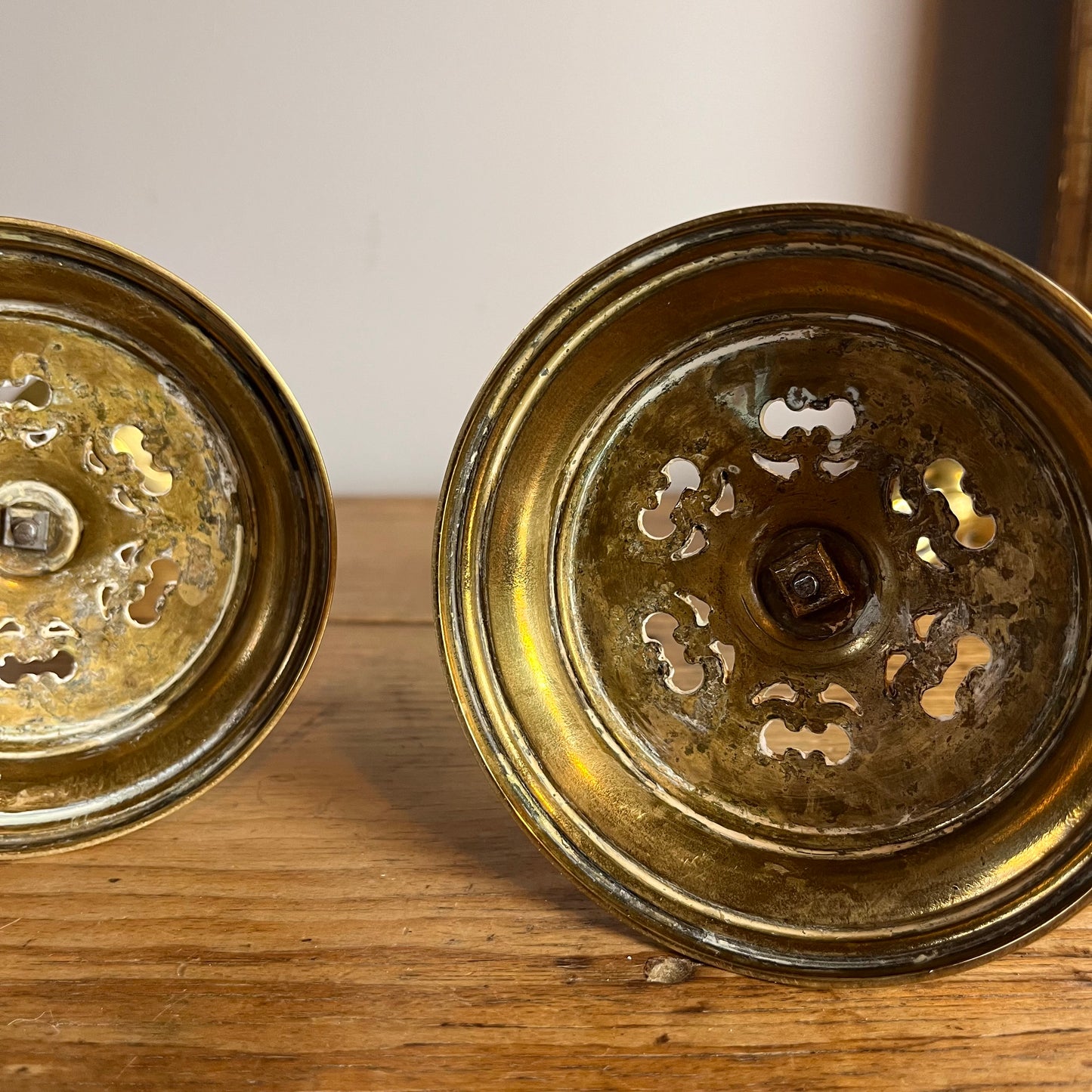 Pair Of Brass Candlesticks.