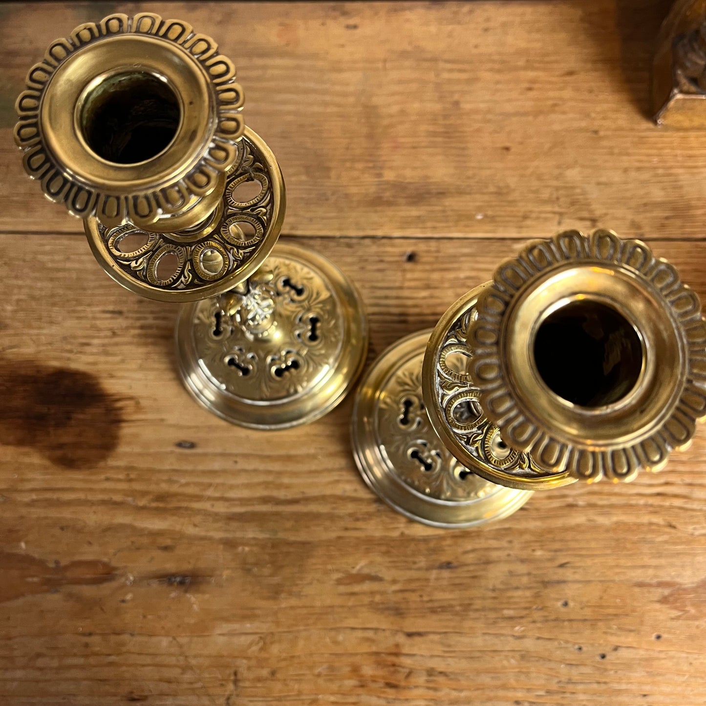 Pair Of Brass Candlesticks.