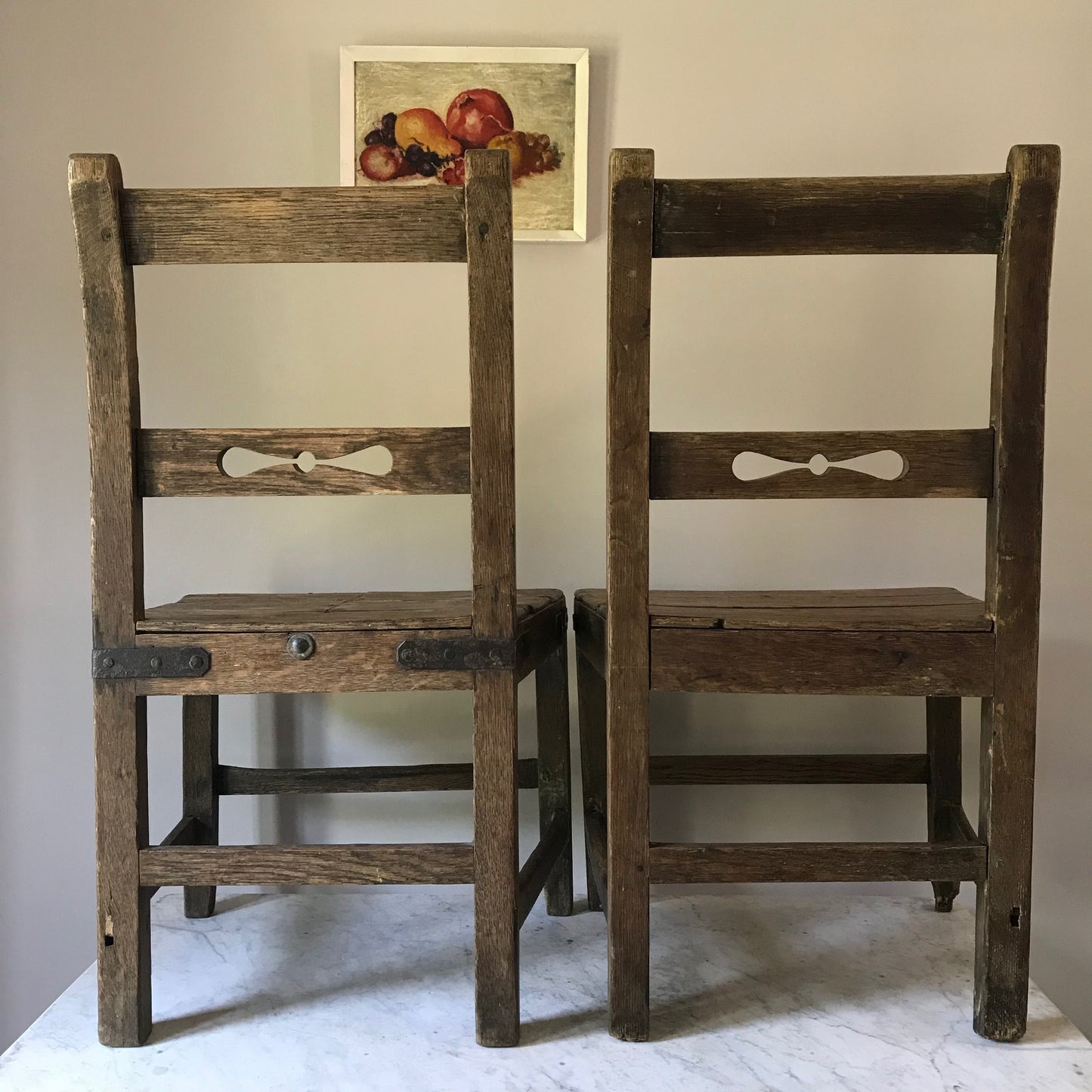 Pair Of Welsh Country Chairs.