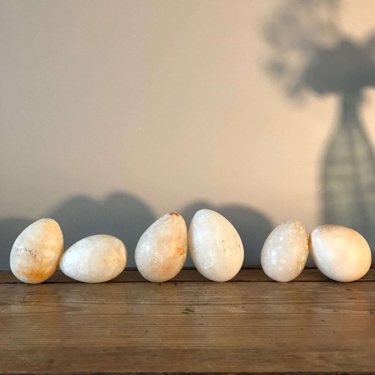 A Collection of Six Italian Alabaster Eggs.