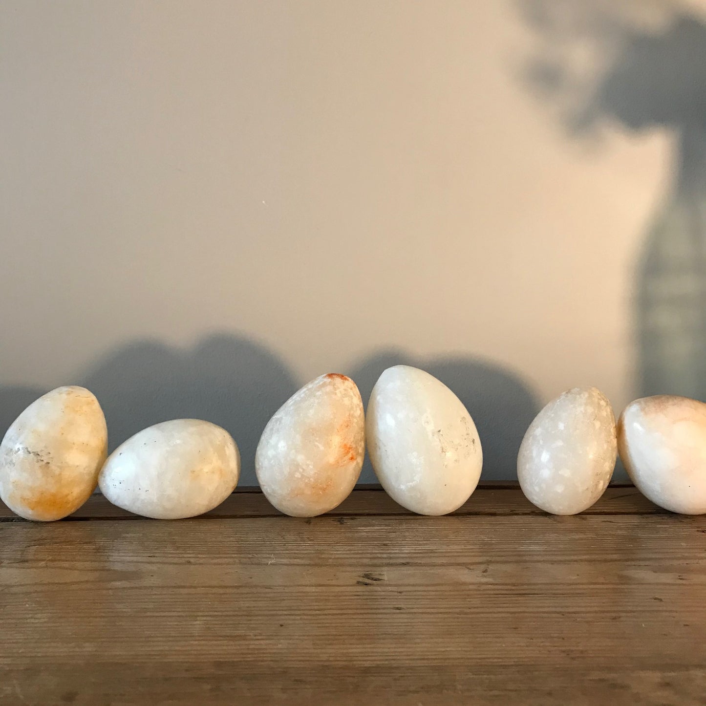 A Collection of Six Italian Alabaster Eggs.