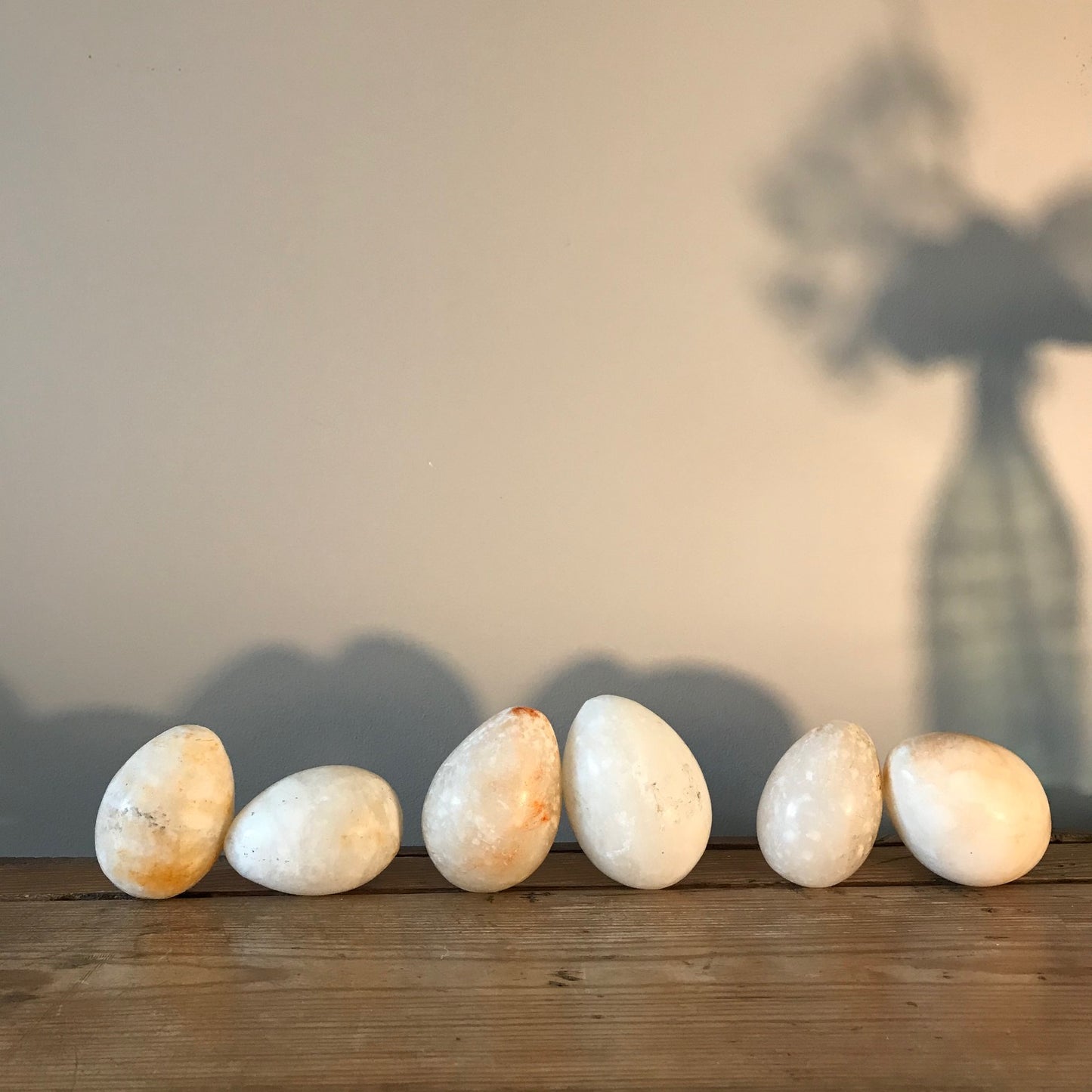 A Collection of Six Italian Alabaster Eggs.