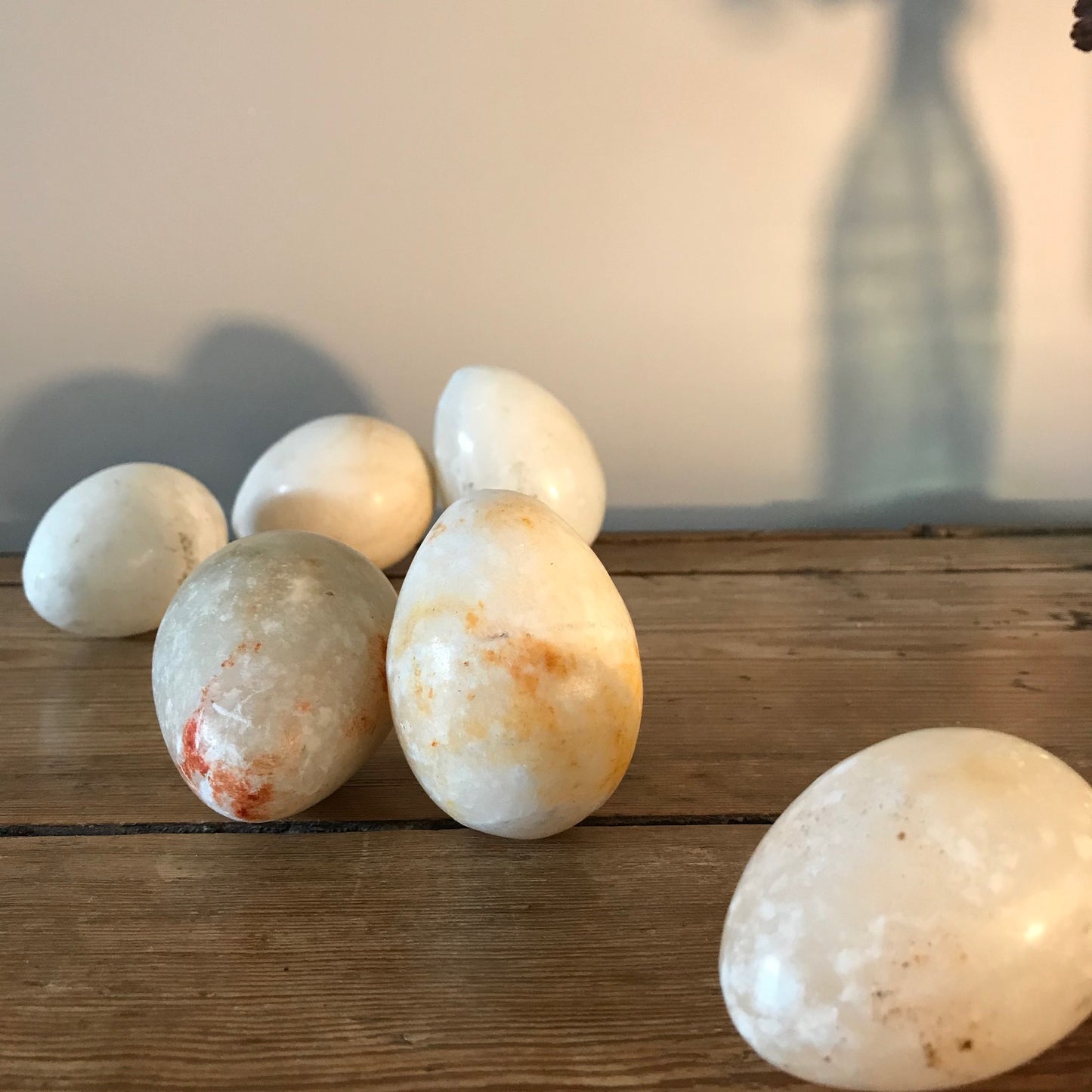 A Collection of Six Italian Alabaster Eggs.