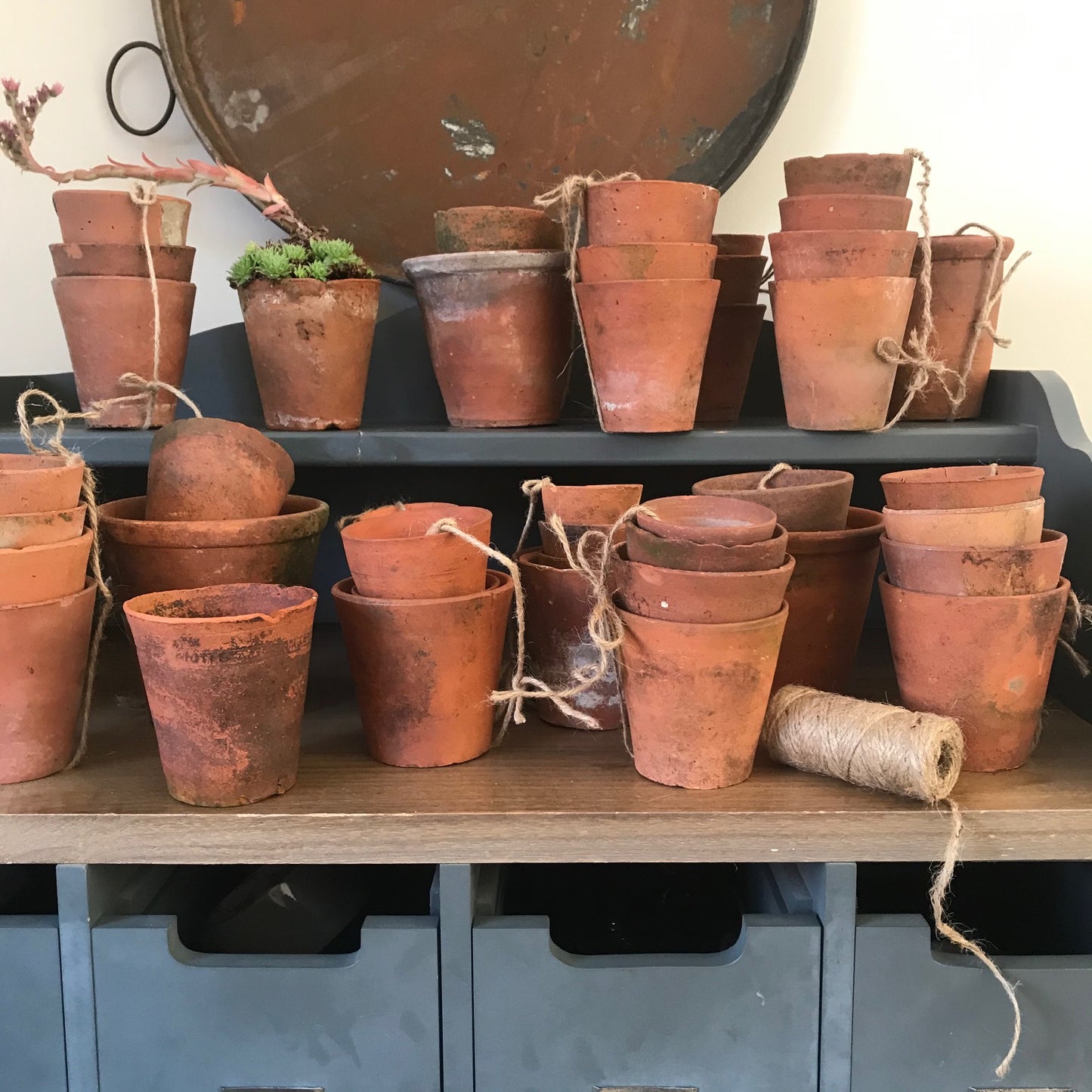 Set of Three Terracotta Pots.