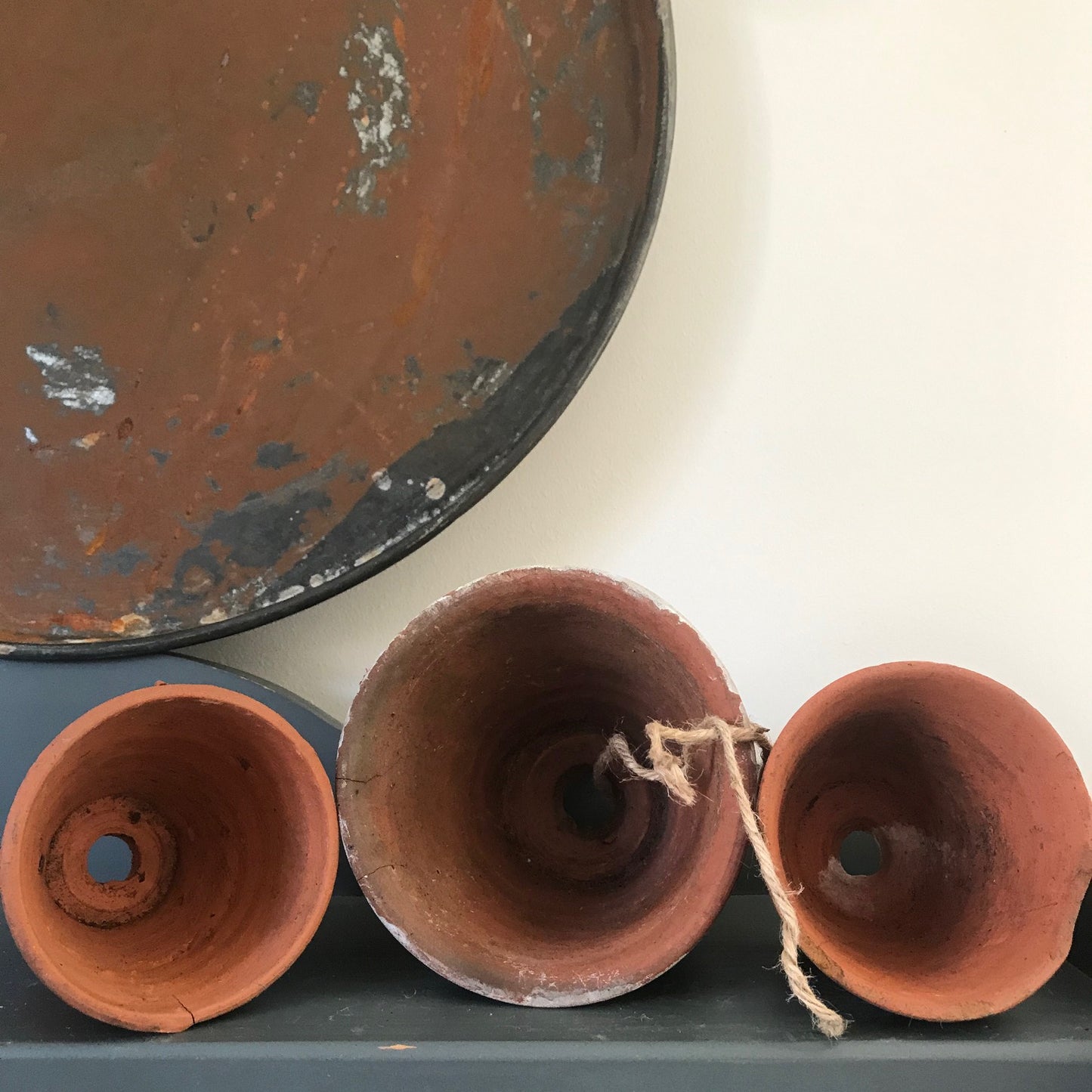 Set of Three Terracotta Pots.