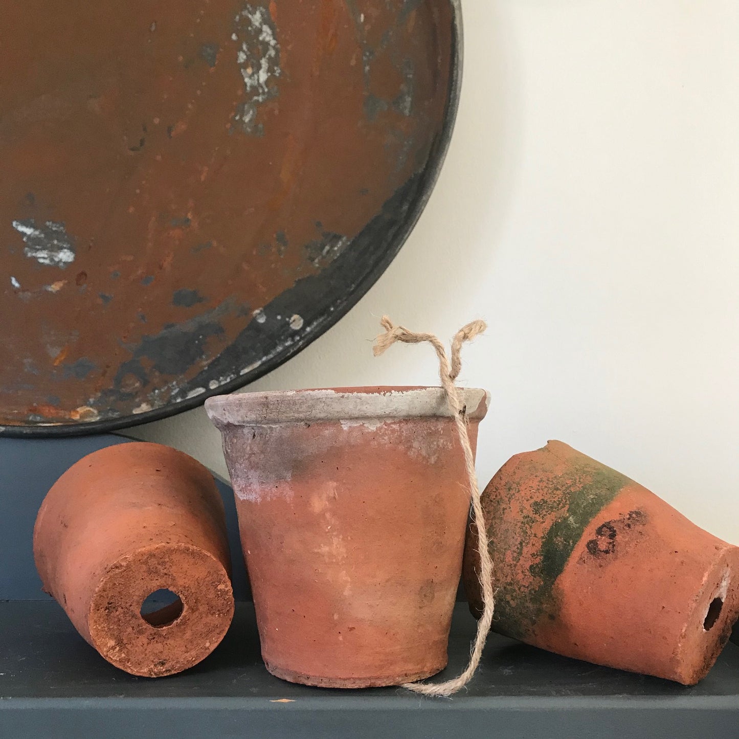 Set of Three Terracotta Pots.